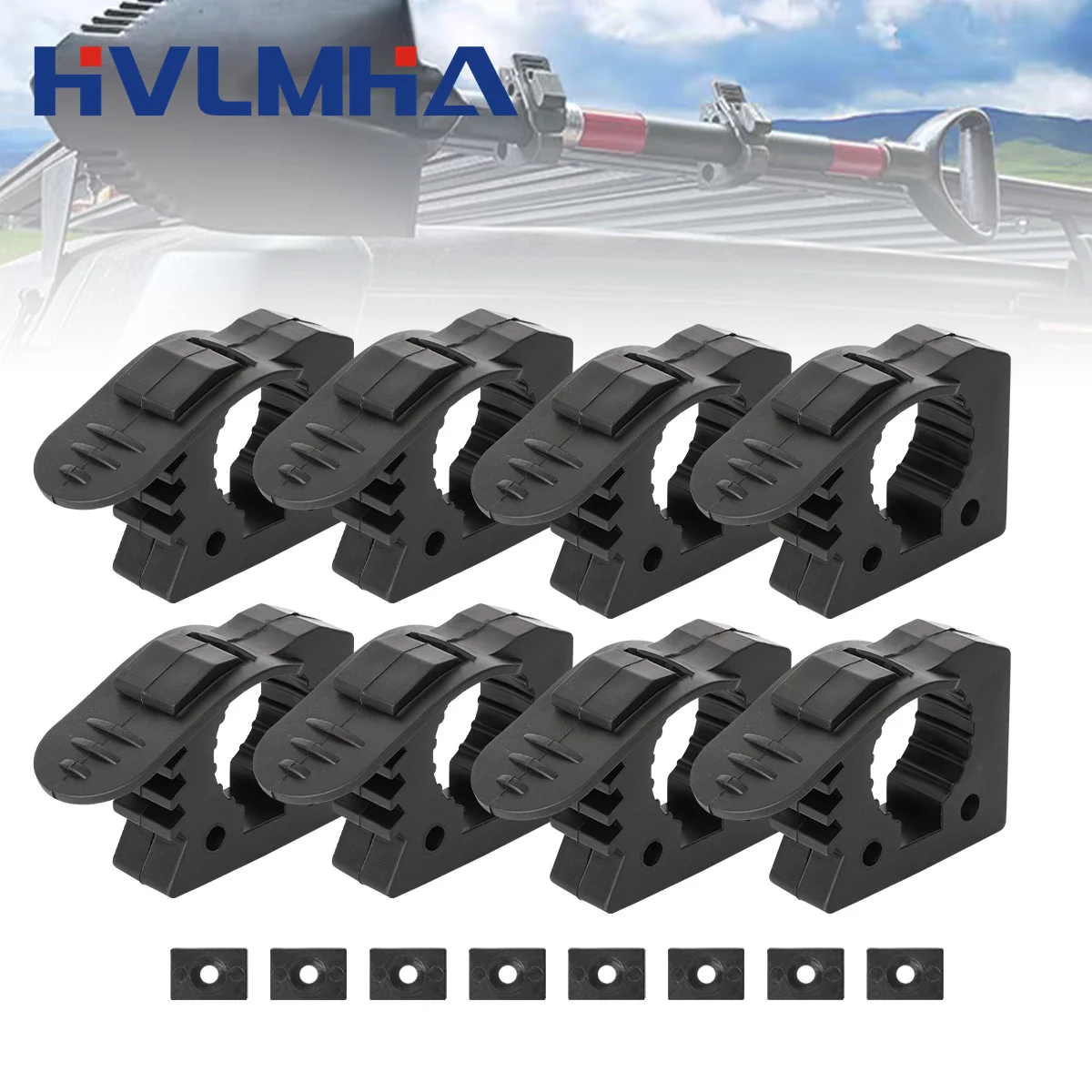 1-8pcs Rubber Clamps Quick Release Mounting Clamps 30-40mm for Car Off Road Truck Trailer RV Boat Accessories Mounting Tools