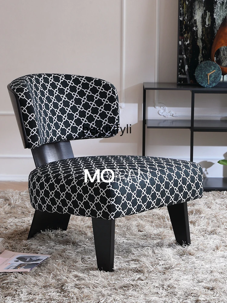 

Italian minimalist single sofa chair, living room balcony, bedroom solid wood, lobby meeting chair