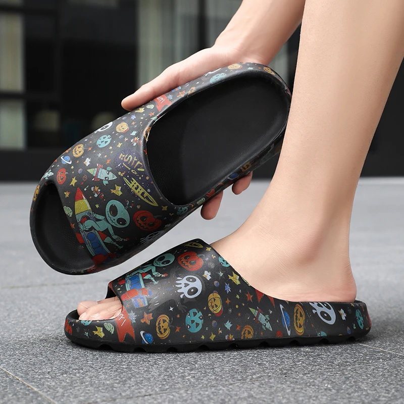 Sandálias masculinas moda casual tamanho grande chinelos masculinos com solas grossas luz caminhadas ao ar livre wading toe pitada chinelos masculinos