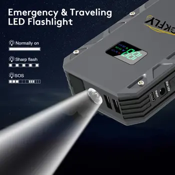 GKFLY 4000A 行動電源汽車緊急啟動器便攜式充電器 12V 汽車啟動器緊急汽車電池啟動器 10 最佳銷售 汽車電瓶啟動器 - №8