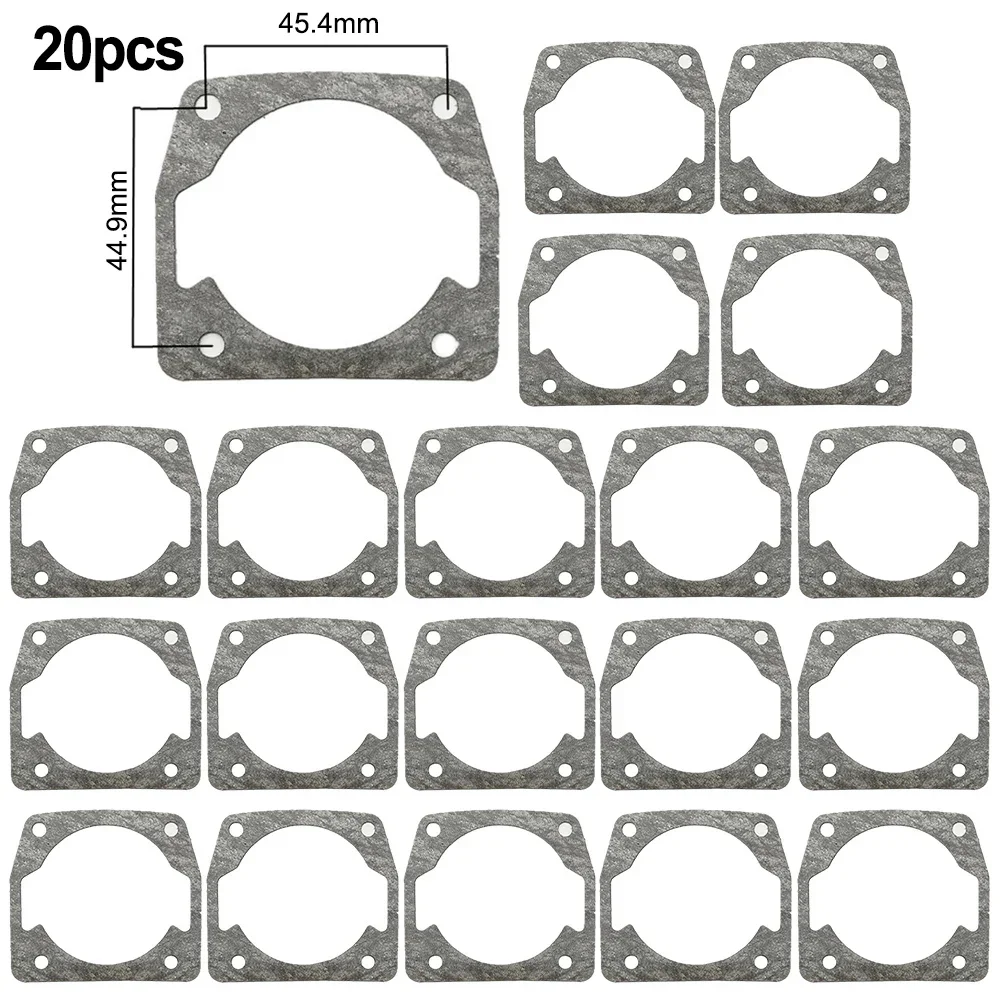 High Quality Brand New Cylinder Gaskets Oil Saw Accessories Paper 20 Pieces 42*48mm Chainsaw Cylinder Gaskets Easy Installation