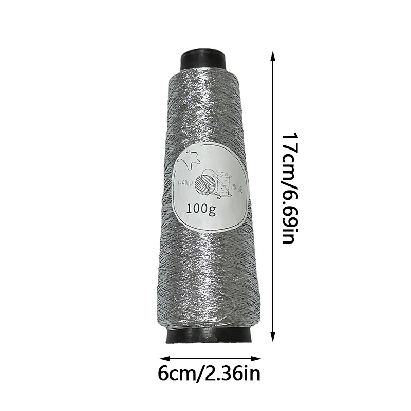 100g/roll Glitter Crochet Knitted Yarn DIY Handmade Handbag Thread Gold Silver Color Handcrafts Yarn Sewing Accessories