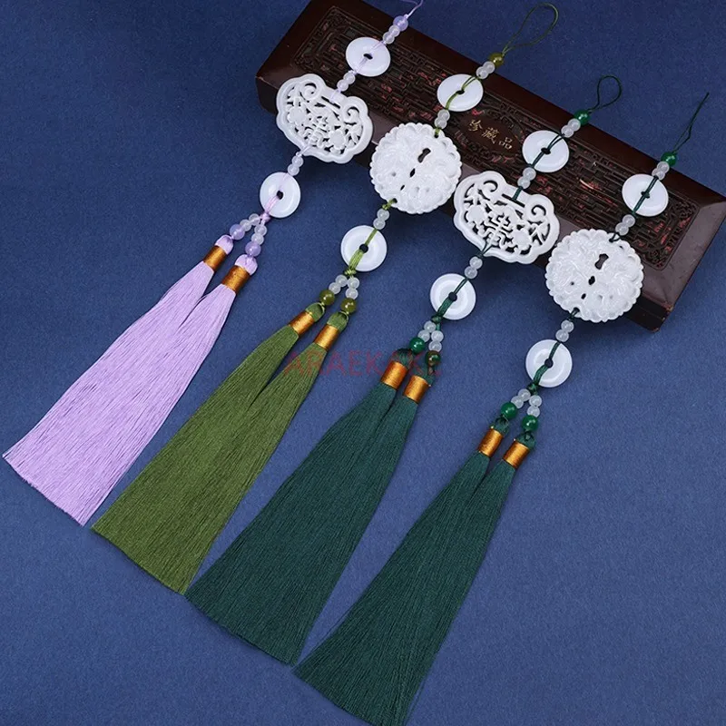 Nappe in stile antico, accessori di abbigliamento in stile cinese abbinati a pendenti con nappe, nappe appese per auto con risvolto pressato Hanfu