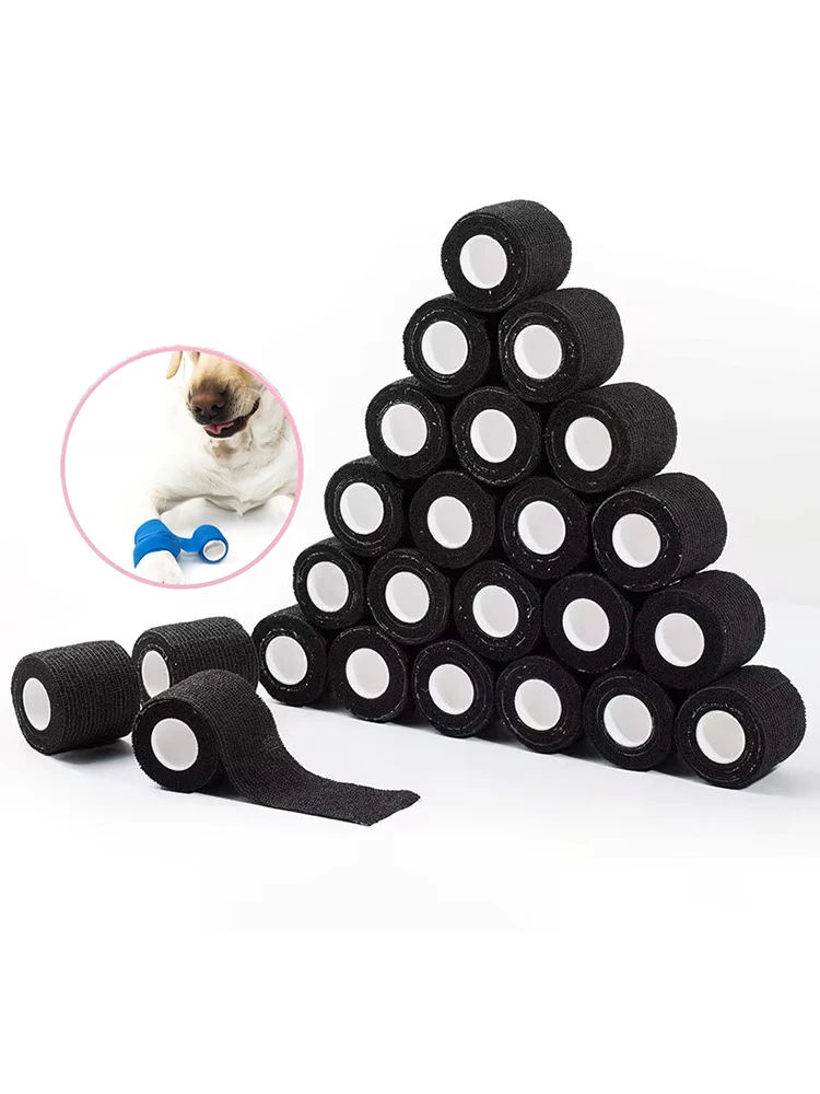 6pcs Self-Adhering Bandage Fixing Bandage Animal Bandage Hand Tearing Waterproof Elastic Bandage for Pets 5 cm X 4.5 M