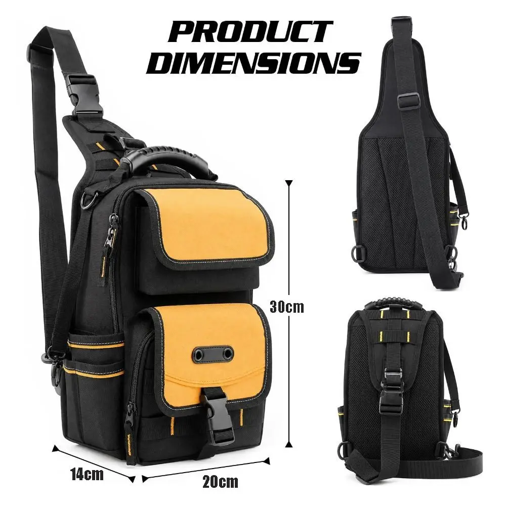 Wasserdichte Werkzeugtasche, robuste Werkzeugtasche mit mehreren Taschen, kompaktes Design, Mini-Werkzeugtasche für Techniker, Mechaniker, Elektriker – Detail 1
