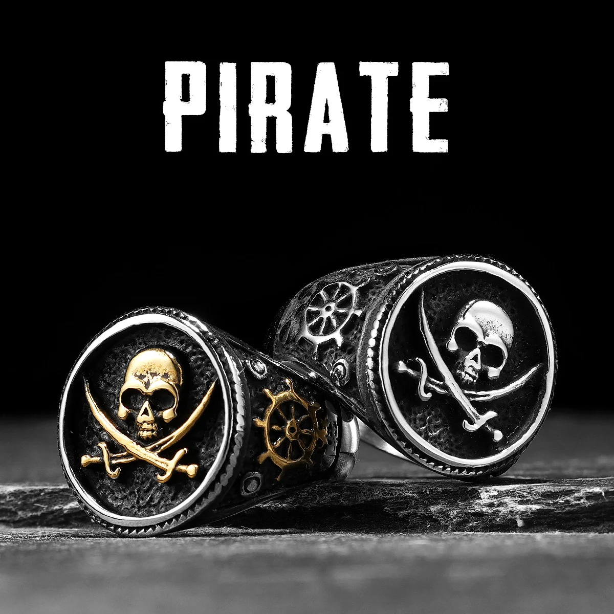 Punk Viking Pirate Sailor Skull Men Rings Stainless Steel Women Jewelry Gothic Rock Vintage Fashion Accessories Gift Wholesale