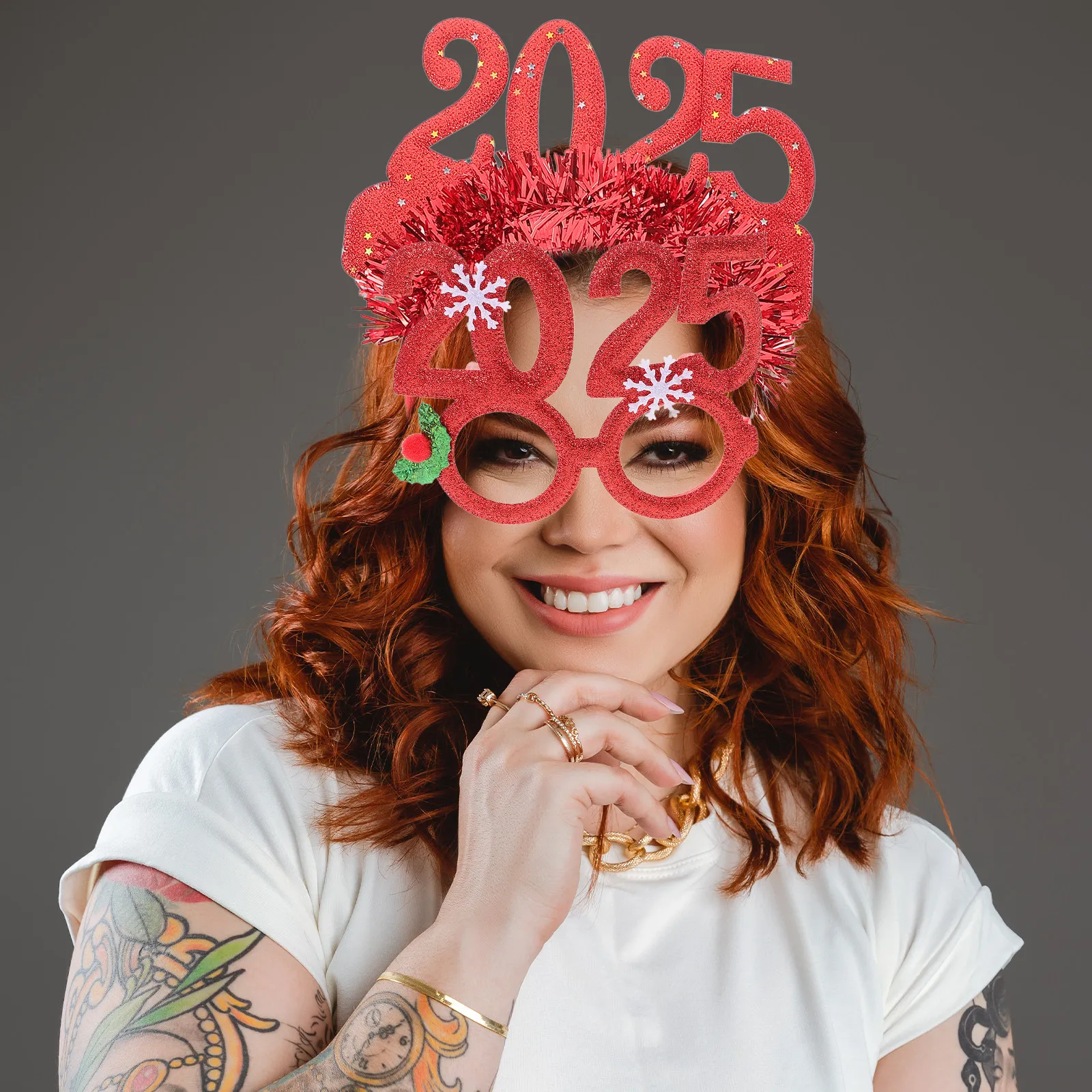 

1Set New Year Headband 2025 Number Topper Unique Festival Party Headwear Creative Photo Booth Prop Fun Holiday Accessories