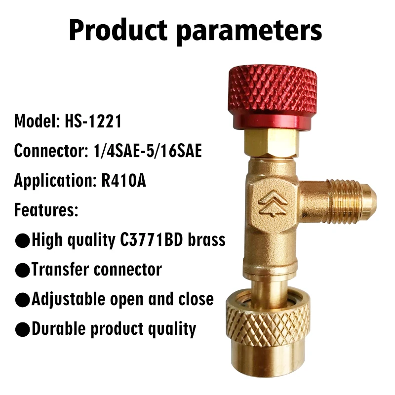 1/4''-5/16'' Flow Control Valve for Refrigerant Charging Hose R410A