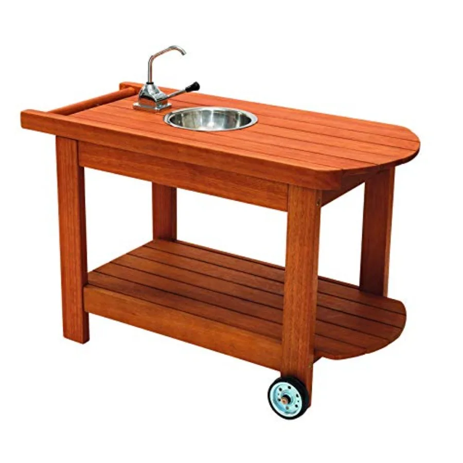 'S Outdoor Rolling Planting Cart For Outdoor Play And Active Play, Made Of Weather-Resistant Wood In Natural Brown, Featuring S