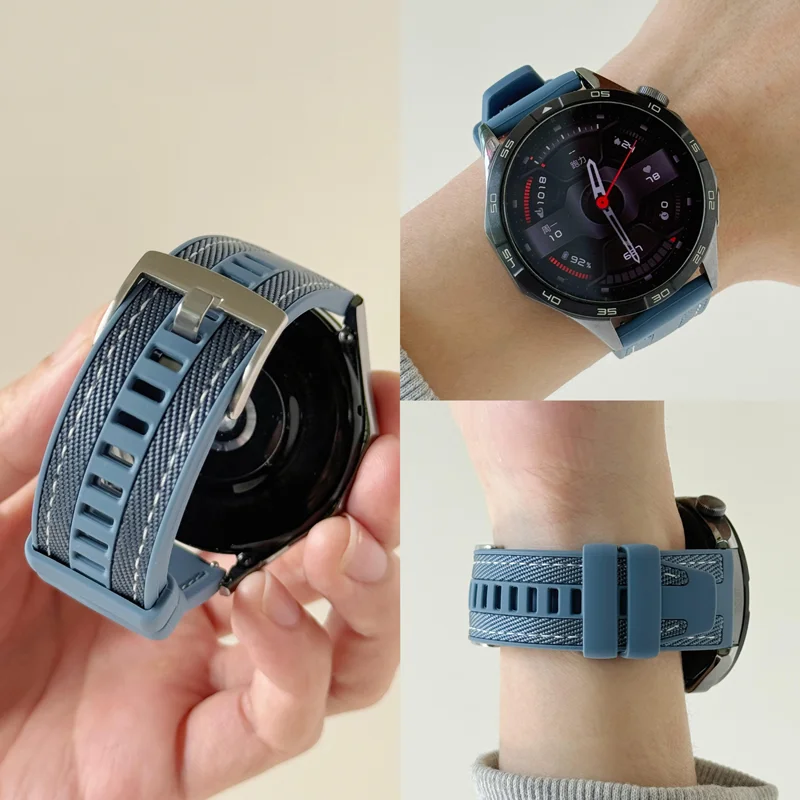 2pcs Official 20-22mm Nylon Strap For HUAWEI WATCH GT 5 4 46mm/Watch 4 5 Pro GT 3 2Pro 46mm42mm Composite Silicone Band Bracelet