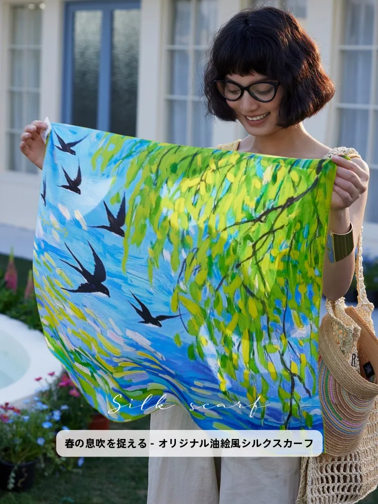 ele-blue-silk-scarf-summer-hairband-netie-women's-faion-accory-breathable-lightweight-silk-square-scarf