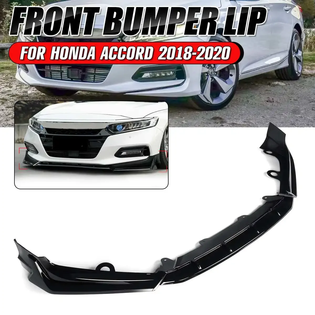 

ACR Style Car Front Bumper Spoiler Splitter Lip Protector Body Kit Deflector Lips Guard For Honda Accord 10th Gen 2018-2020