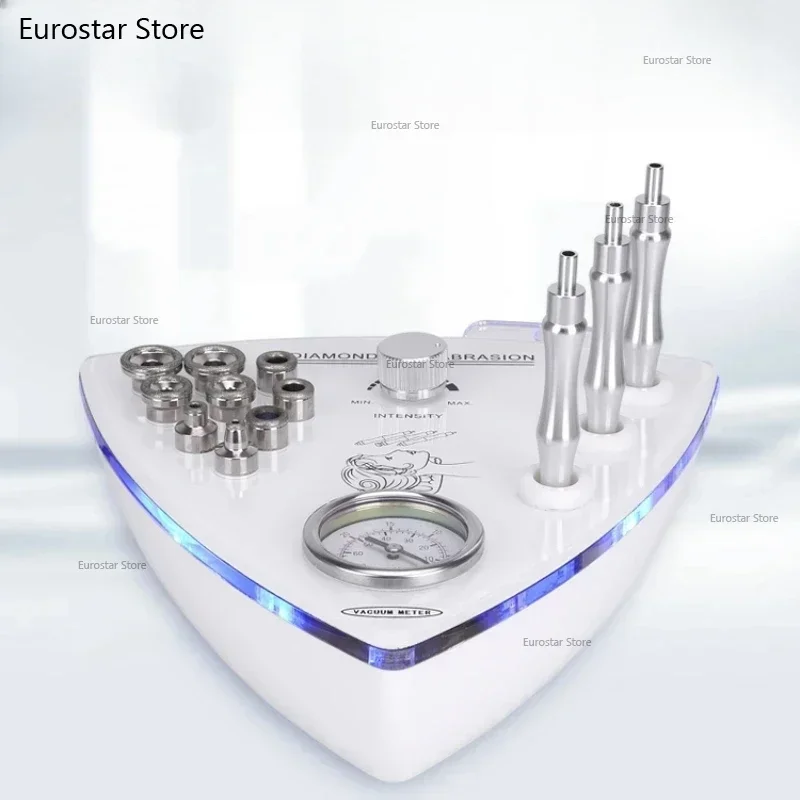 Professionelle Diamant-Mikrodermabrasionsmaschine, 65–68 cmHg, Saugkraft, 9 Spitzen, Gesichtspeeling, Haut-Dermabrasionsmaschine