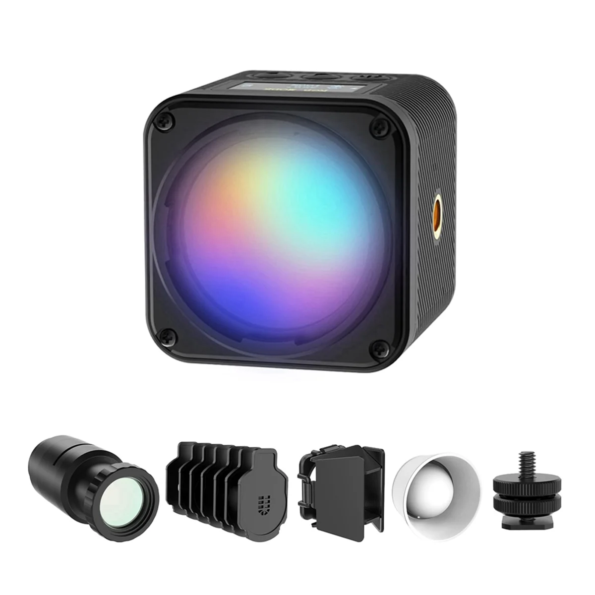 

N84R L3 RGB COB Video Light Waterproof Mini Cube Light Kit with Snoot Diffuser Barndoor 2700-7000K Color Temperature