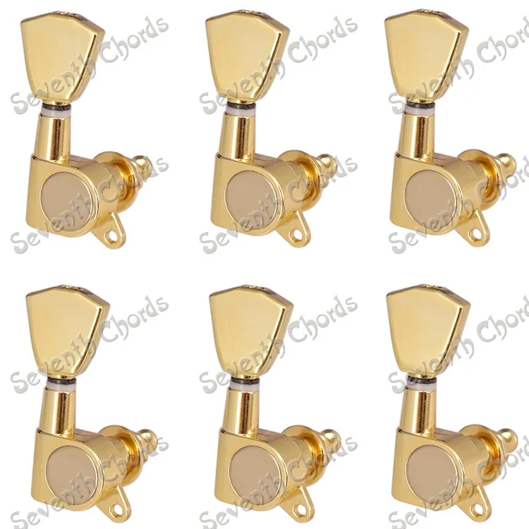 10set/lot 6R Gold Inline Guitar Tuning Pegs keys Tuners Machine Heads for Electric Guitar, LXS-GD-6R