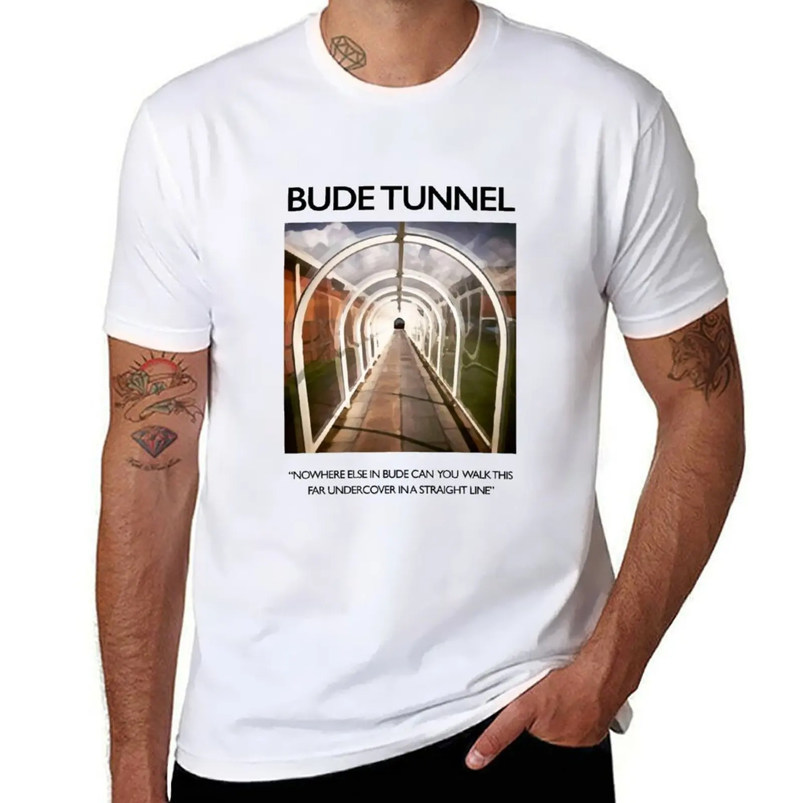 T-shirt Bude Tunnel magliette anime magliette divertenti oversize maglietta in cotone nero umorismo scuro tinta unita per uomo pacchetto T-shirt