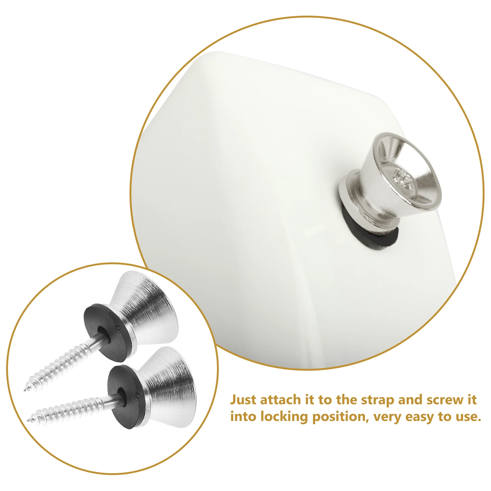 

Guitar Studs Anti-skid Strap Lock Buckle Nail Security Banjo Golden Quick Release