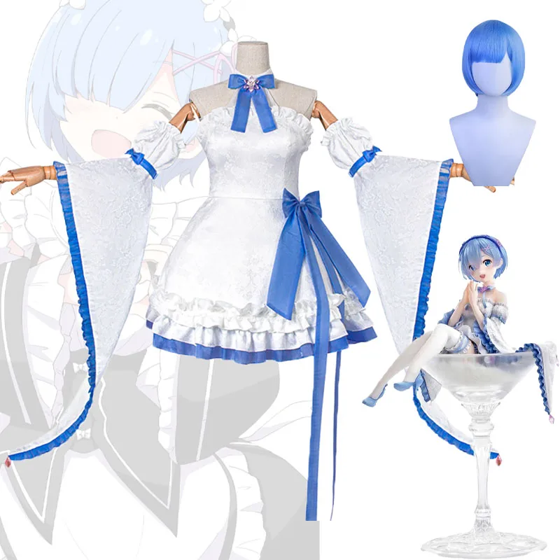 

Re Zero Rem Cosplay Costume Rem Dress Re:Life in a different world from zero Cosplay Re Zero Cosplay Halloween Role Play Uniform