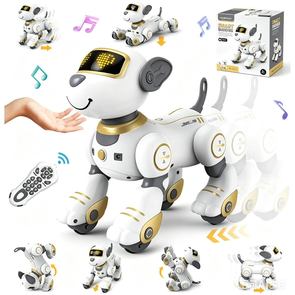 1Pc Remote Control Robot Dog Toy, Touch Follow & Programmable, 17 Functions Walking Dancing Pet Robot Gift for Boys Girls Kids 3