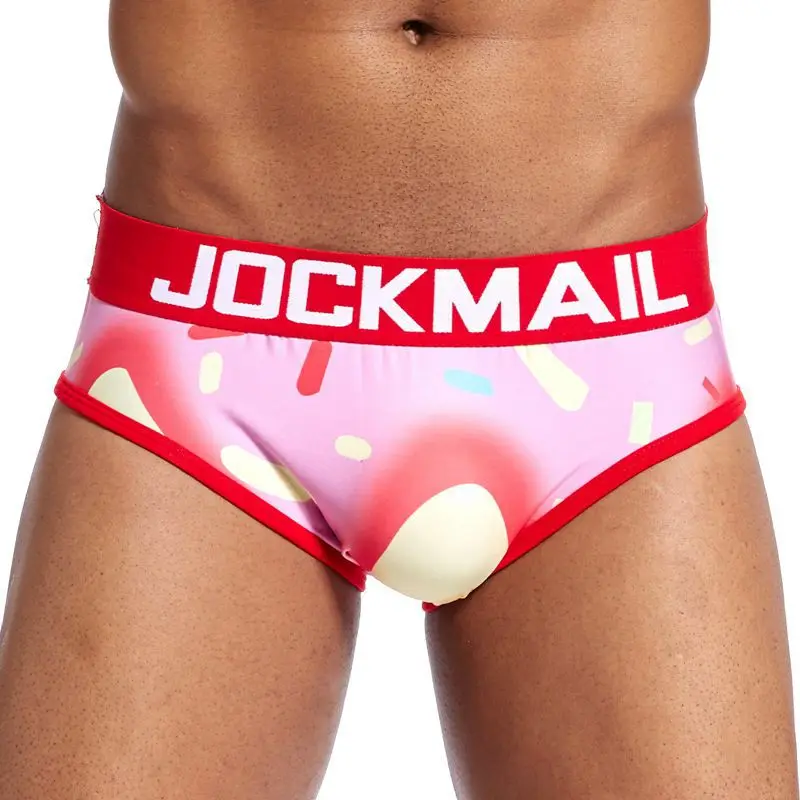 JOCKMAIL Sexy Men\'s Briefs Soft Breathable Ice silk Gay Underwear Men\'s Hot Hips UpJockstrap Sexy Undies Cueca