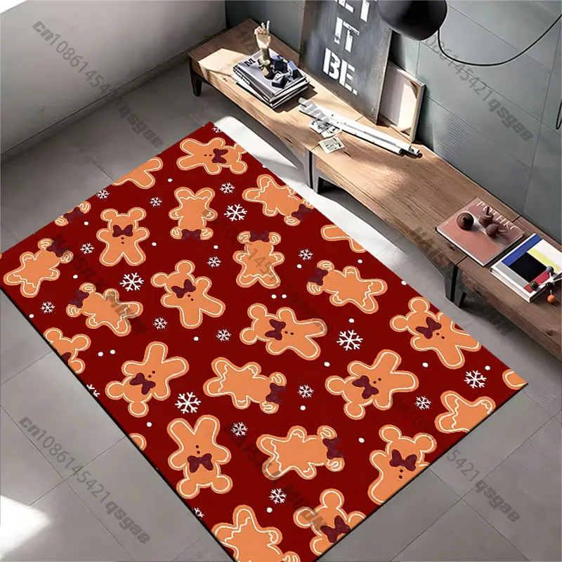 Gingerbread cookies festive pattern carpet Yoga living room room decor children's crawling mat doormat area rug games mat