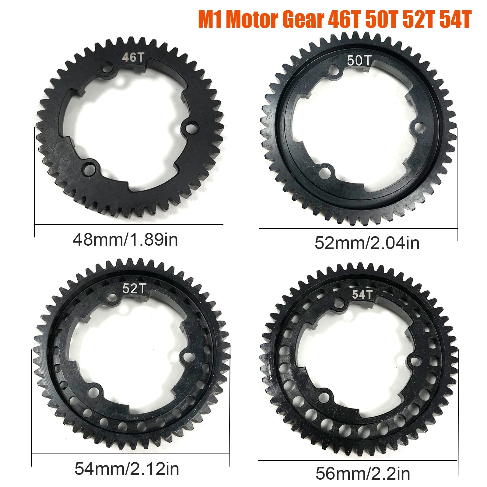 M1 46T 50T 52T 54T HardenedSteel Motor gear for 1/5 Traxxas X-Maxx 1/7 X0-1 1/10 Maxx 1/10 E-REVO 2.0 VXL RC Model Upgrade Parts