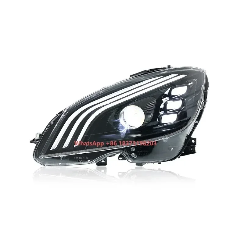 For 2007-2010 C Class W204 High Quality 12V Headlight Assembly Retrofit Maybach-Style 6000K LED DRL Lens