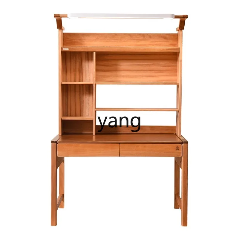 

LTT study table household bedroom writing table sun table bookshelf integrated solid wood