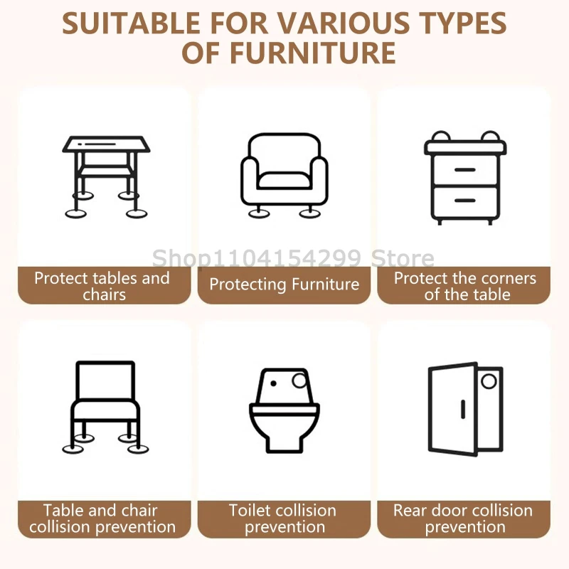 DIY Anti-slip Furniture Pads Mute Mats Bumper Damper Thick Non-Slip Pad Foot Cover Self Adhesive Table Chair Foot Protection Pad view 5