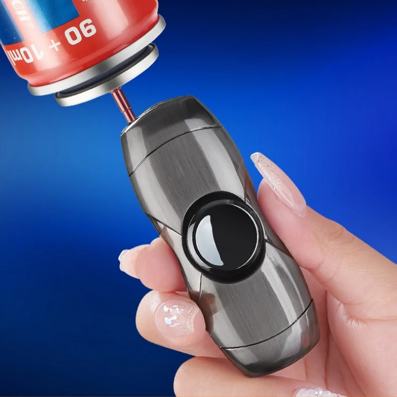 ولاعة شخصية إبداعية - مادة معدنية - مقاومة للرياح - ولاعة سيجار - دوران الإصبع لتخفيف التوتر - هدية المهرجان #5