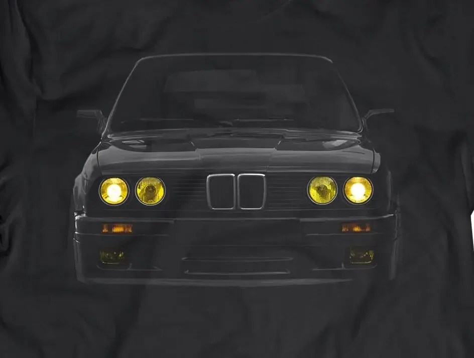 Beemer E30 faros amarillos camiseta Bimmer 100 algodón vacaciones Navidad cumpleaños regalo