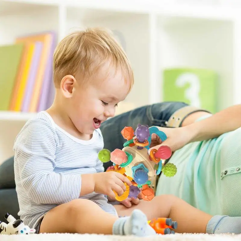 Juguetes para la dentición, bola, juguetes mordedores para niños, juguetes para masticar para la dentición de calidad alimentaria, juguetes sensoriales de desarrollo para la dentición para vacaciones y cumpleaños