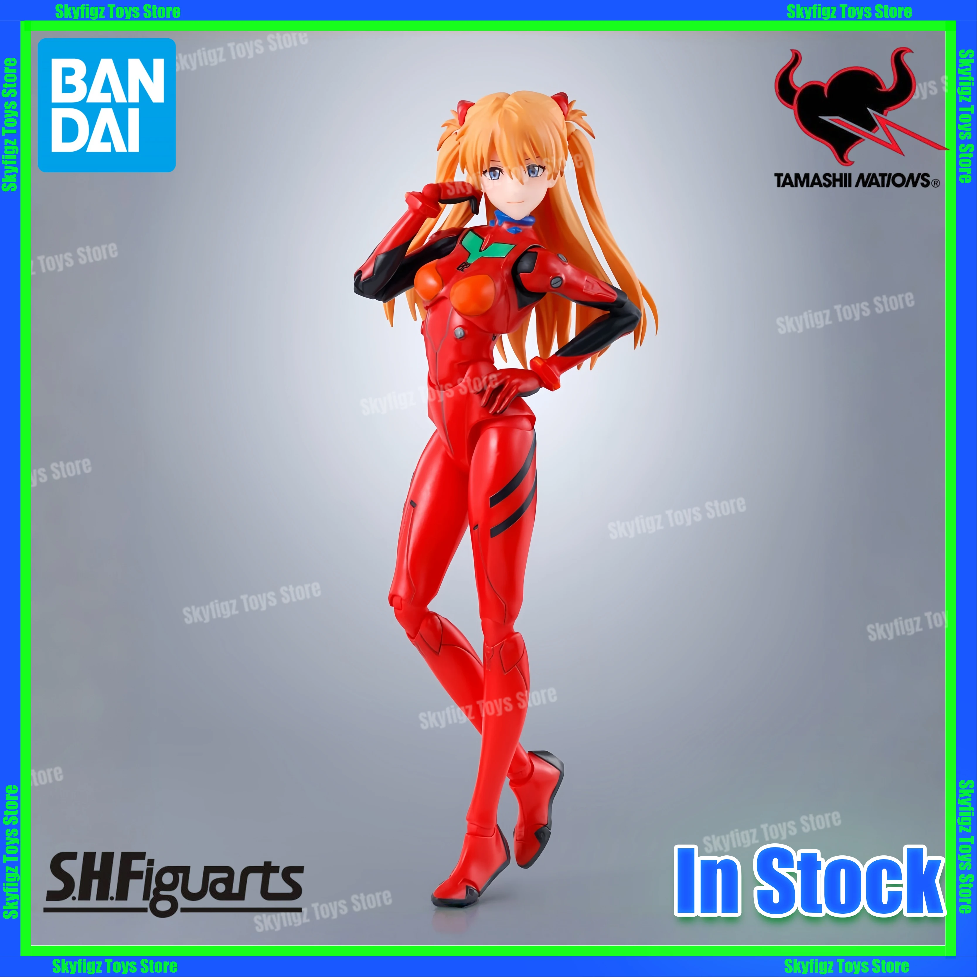 

In stock Bandai SHF Asuka Neon Genesis Evangelion Eva new movie version Rei Ayanami action figures toys collection gifts