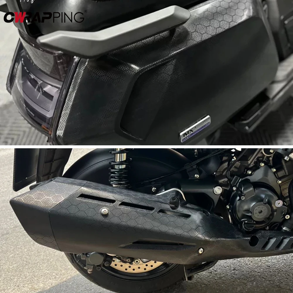 

Наклейки на мотоцикл из углеродного волокна, черная водостойкая виниловая пленка, алмазная кованая карбоновая клейкая виниловая пленка для шлема, мотоциклетные наклейки