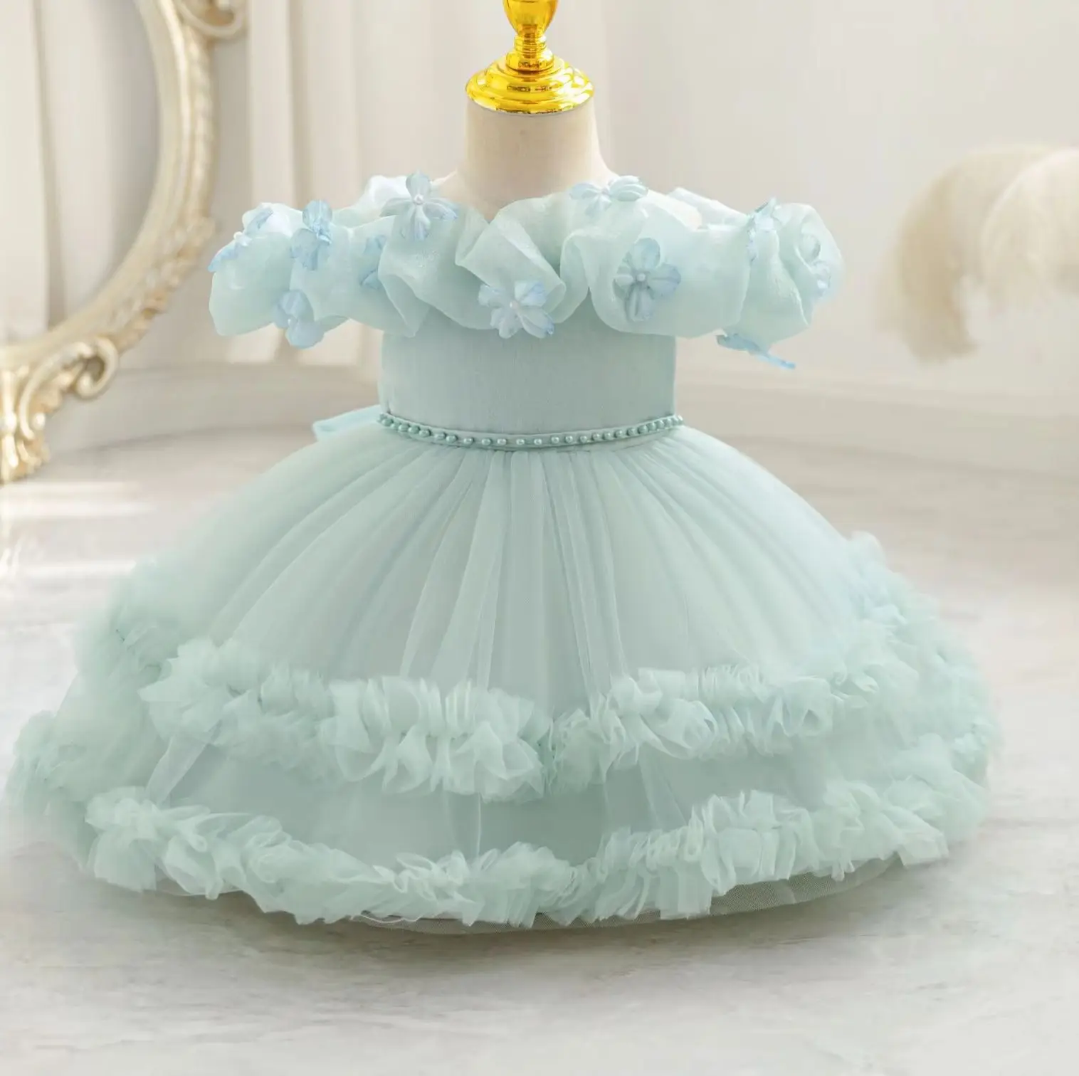New Baby Girl Princess Party Dress Flower Girl Wedding Dresses Kid Clothes 6M- 4 Years