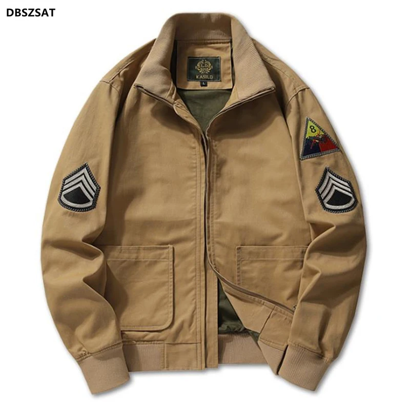 FURY Military Jacket Stand Collar Men\'s Bomber Jacket Cotton Embroidery Tactics Coat Men Windbreaker Chaqueta Hombre