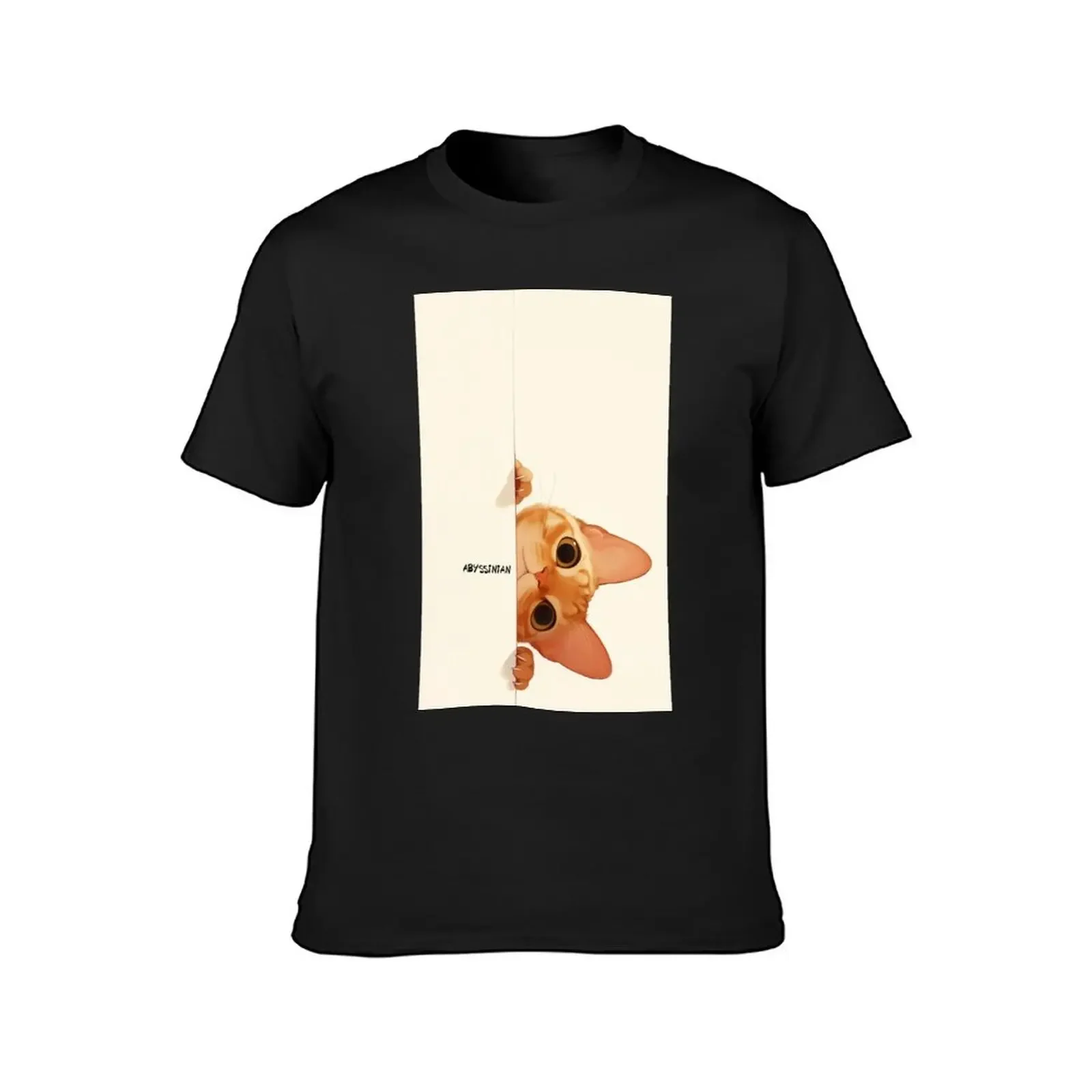 Peekaboo Abyssinian Cat T-Shirt cute clothes shirts graphic tee Blouse customs design your own mens graphic t-shirts anime