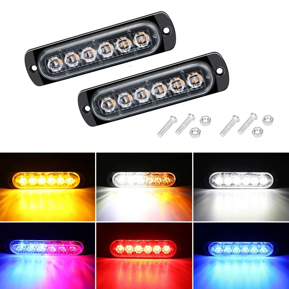 1PCS 6LED truck side lights, grille lights, emergency lights, truck side flashing , car grille flashing , 12V-24V
