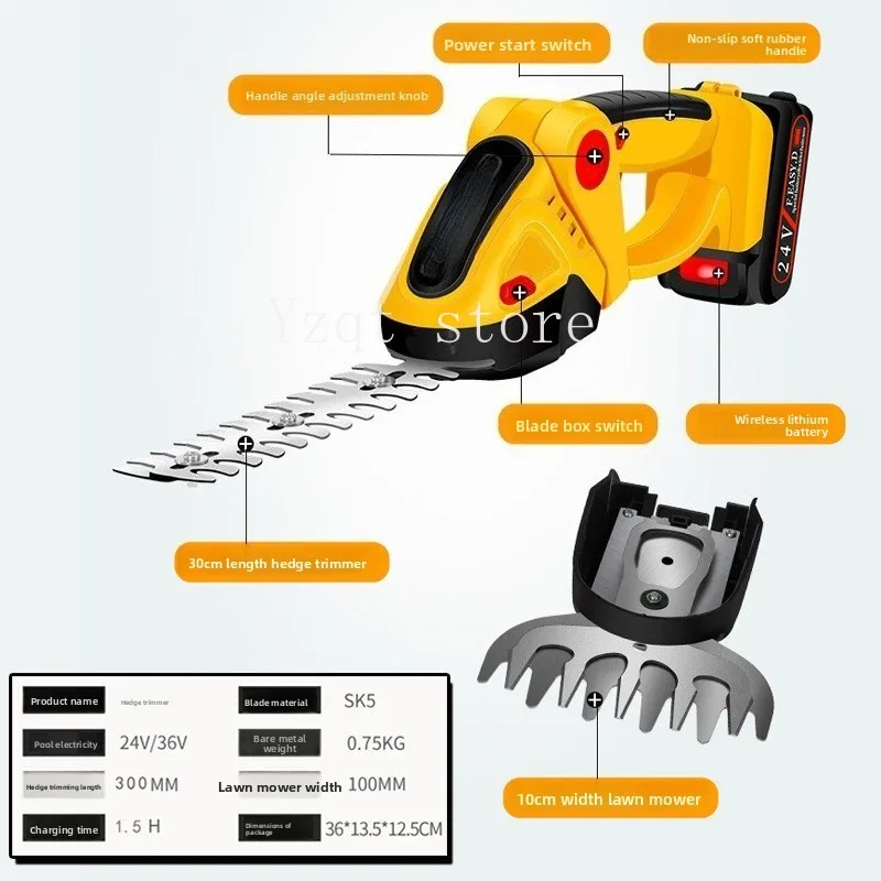 Cross-border lithium battery handheld hedge trimmer mini electric hedge lawn mower fence  tea tree trimmer tool