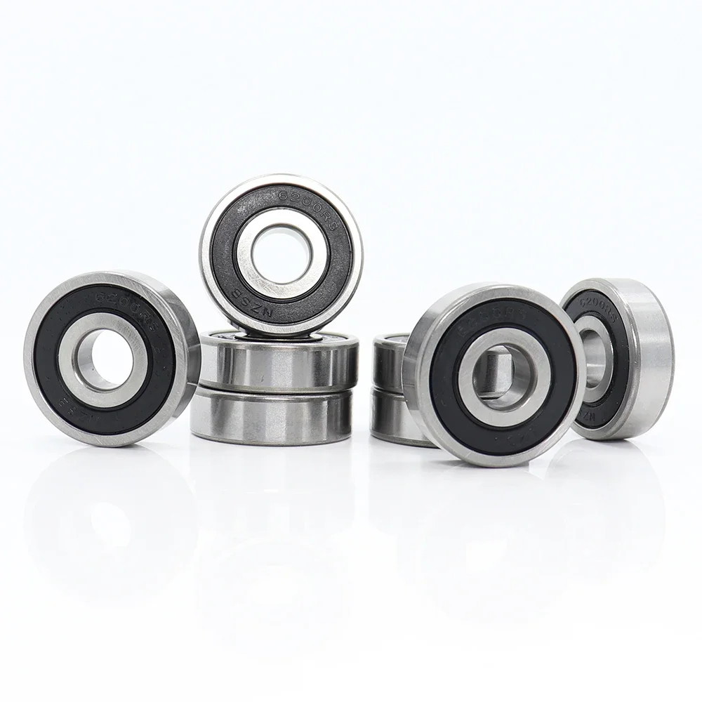 4PCS 6200RS 6201RS 6202RS Bearing ABEC-3 10x30x9 mm Deep Groove 6200-2RS Ball Bearings 6200RZ 180200 RZ RS 6200 2RS EMQ Quality