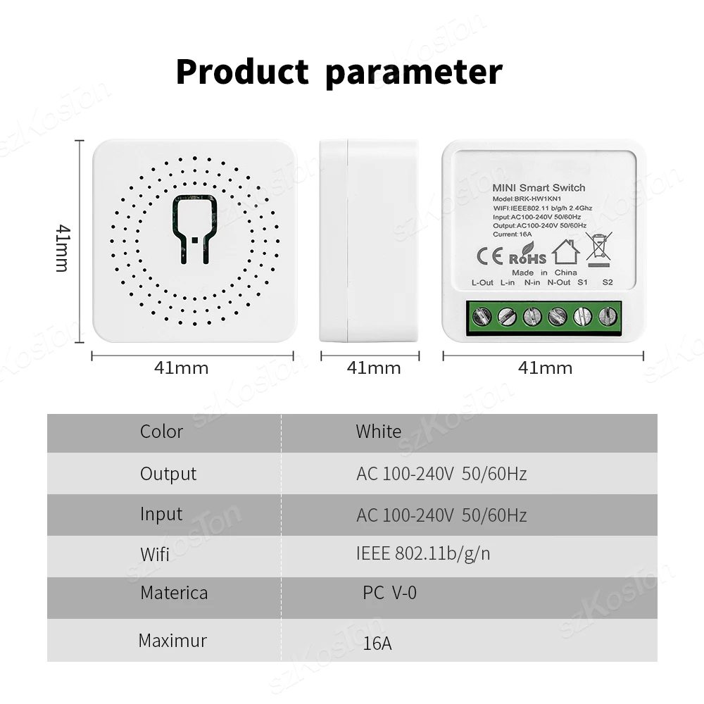 16A for Homekit Smart WiFi Switch 2way Control Switch Mini Smart Breaker Cozylife Voice Control Work with Siri Alexa Google Home
