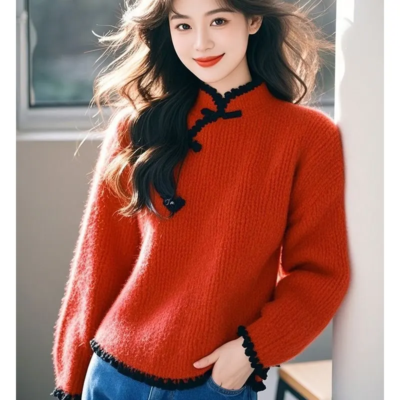 

Хлопково-льняная рубашка с короткими рукавами и вышивкой в китайском стиле для женщин, летние свободные пуловеры со средними рукавами, модная женская одежда