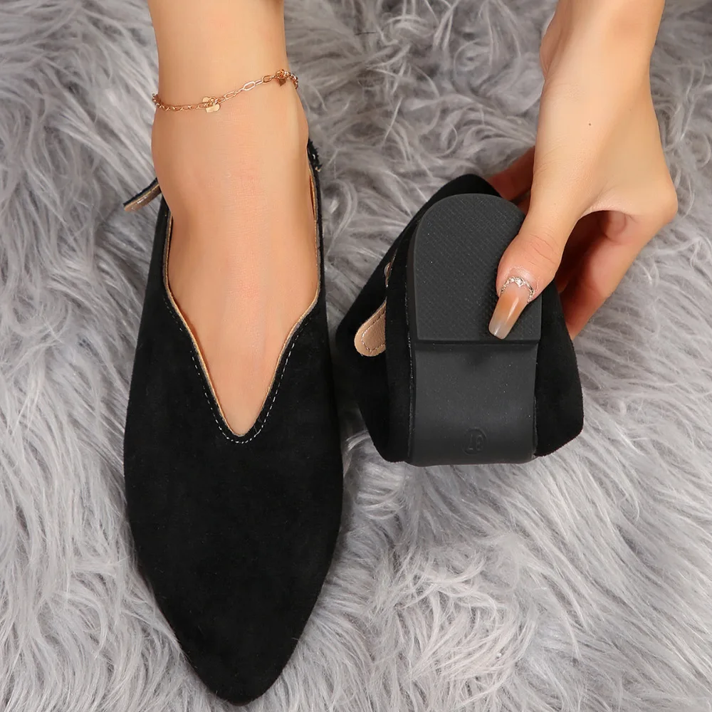 Women Loafers Retro Pointed Toe Suede Flat Shoes Summer Slip on Casual Shoes Female Feetwear Zapatos De Mujer Plus Size 35-43