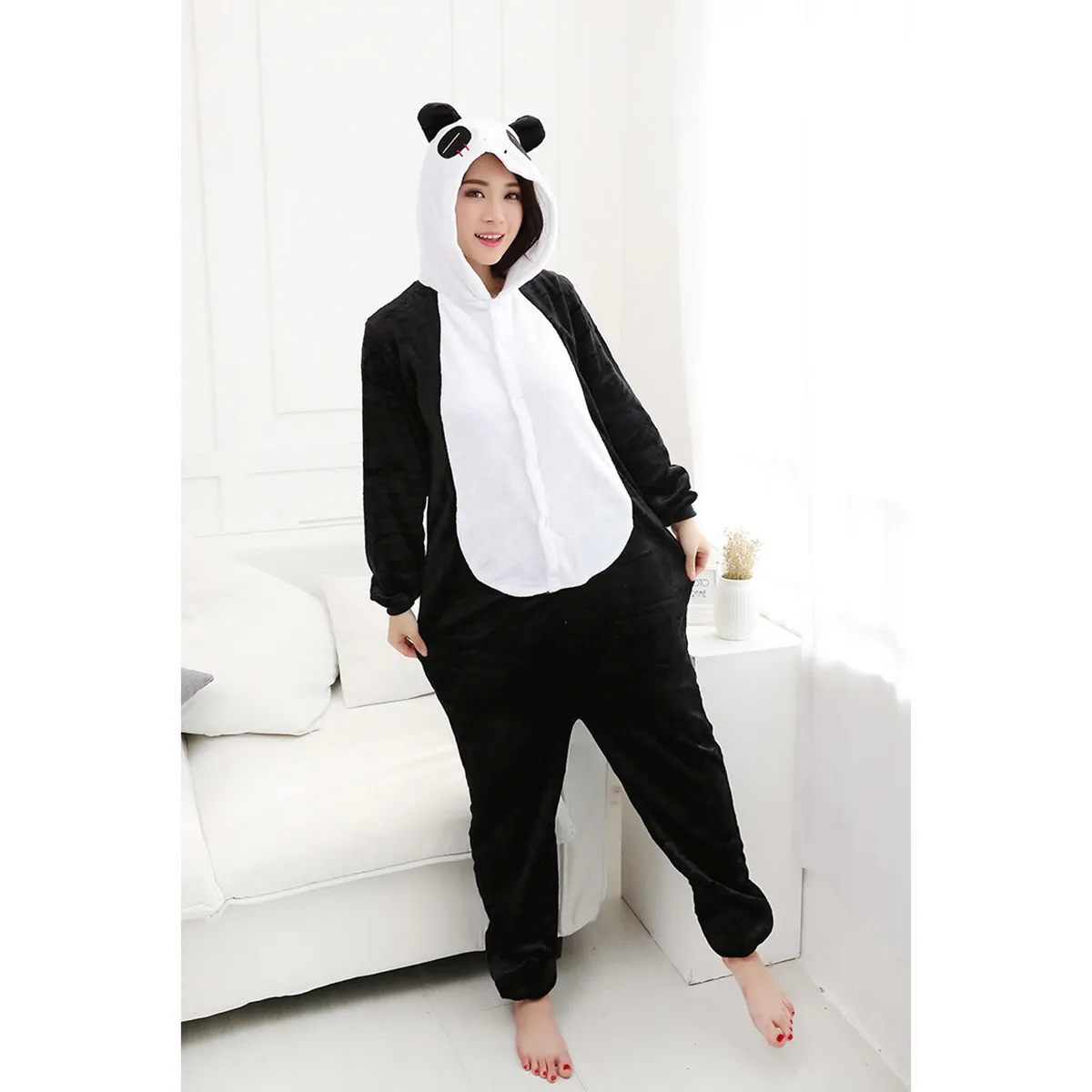 

Женский теплый комбинезон для сна с двумя карманами, удобный для использования в ванной, идеально подходит для Хэллоуина и рождественских вечеринок