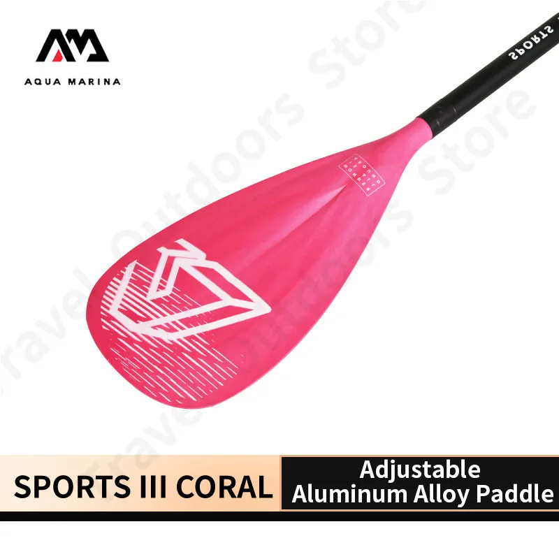 AQUA MARINA SPORTS III Aluminum Alloy Inflatable Paddle Ultralight 1020g Adjustable 3-Section Surf Oar Surf 175-220cm