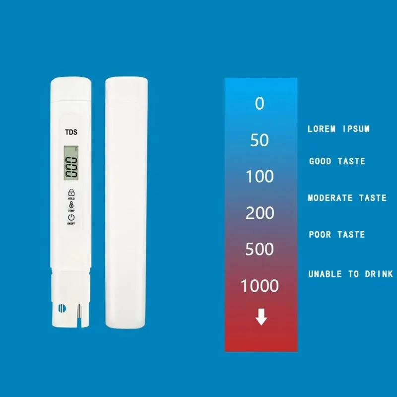 1 szt. Testach jakości wody TDS białe pióro do testowania wody w domu przyrząd do testowania wody mineralnej 1.5V * 2