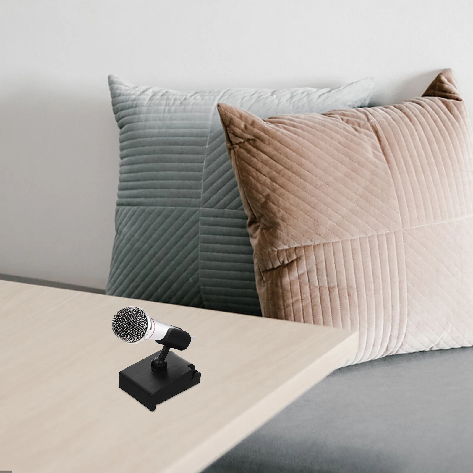 10Pcs Mini Microphone Clamp Table Mount Clampholder Desktop Stand Base Heavy Duty Shockproof Mic Holder Table Mount Clamp