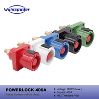 WOINSPODER 5PCS Set 1000V 400A Powerlock Panel Source Single Pole Rack Mounted Male Connector for Power Distro