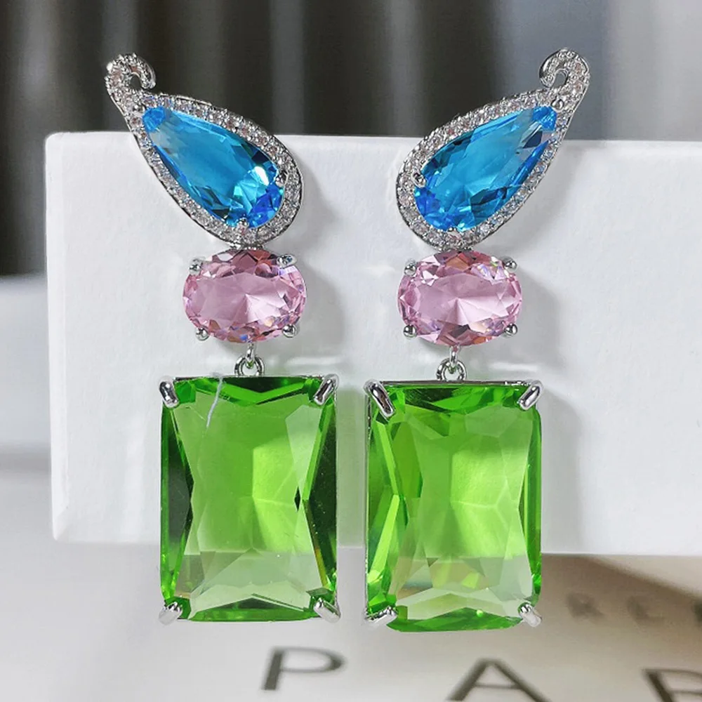 

Missvikki Spring Summer Earrings High Quality Luxury Popular Waterdrop Full Mirco Paved Cubic Zircon Naija Wedding Earrings Gift