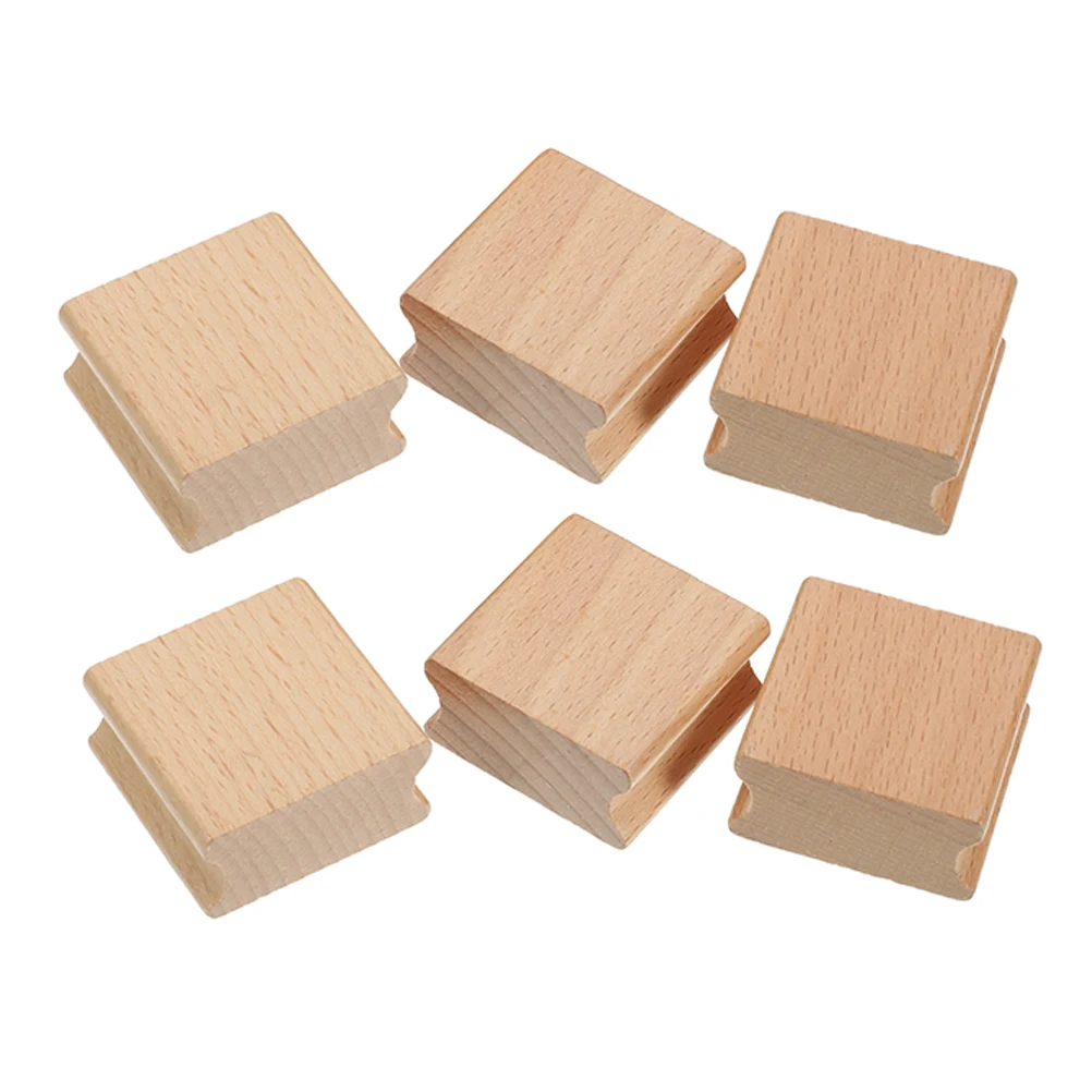 

6Pcs Wooden Carving Stamps Beech Wood Blank Groove for DIY Crafts Handmade Square Stamper Carving Supplies Blank Wood Stamper